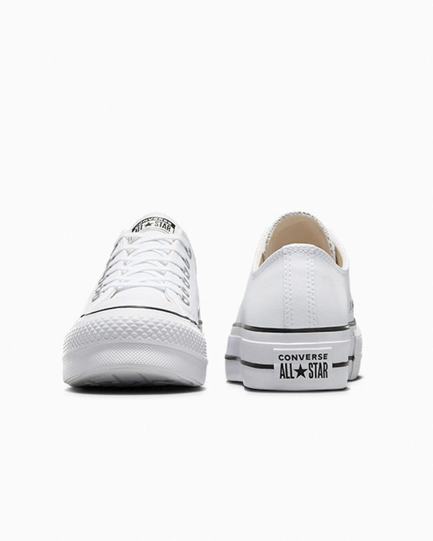 Topanky Na Platforme Converse Chuck Taylor All Star Lift Kozene Nizke Damske Biele Čierne Biele | SK M11IFX1